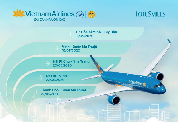 Vé máy bay nội địa Vietnam Airlines tăng tải dịp Tết Nguyên đán